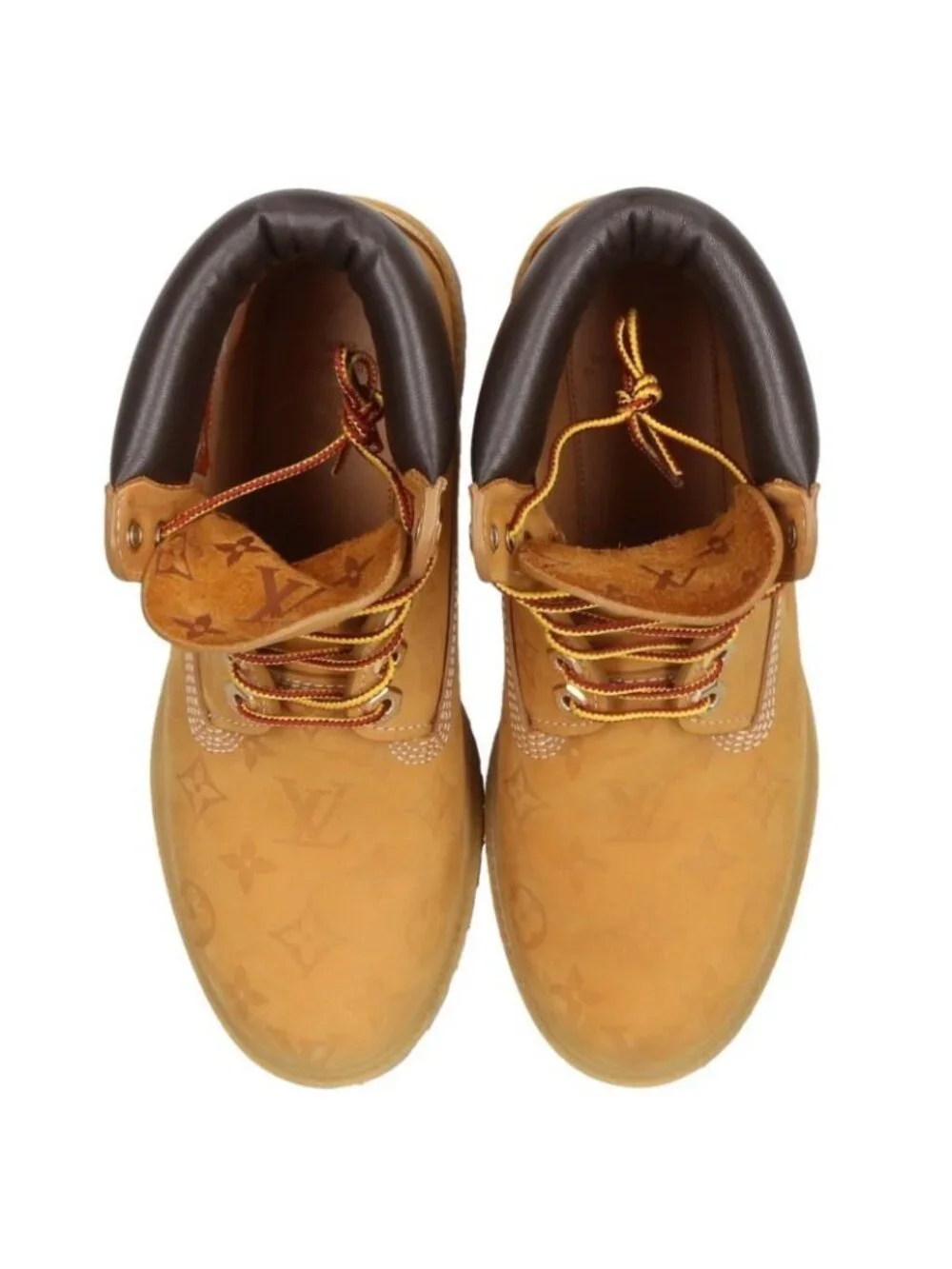 Louis Vuitton Timberland Leather Ankle Boots Monogram Boots